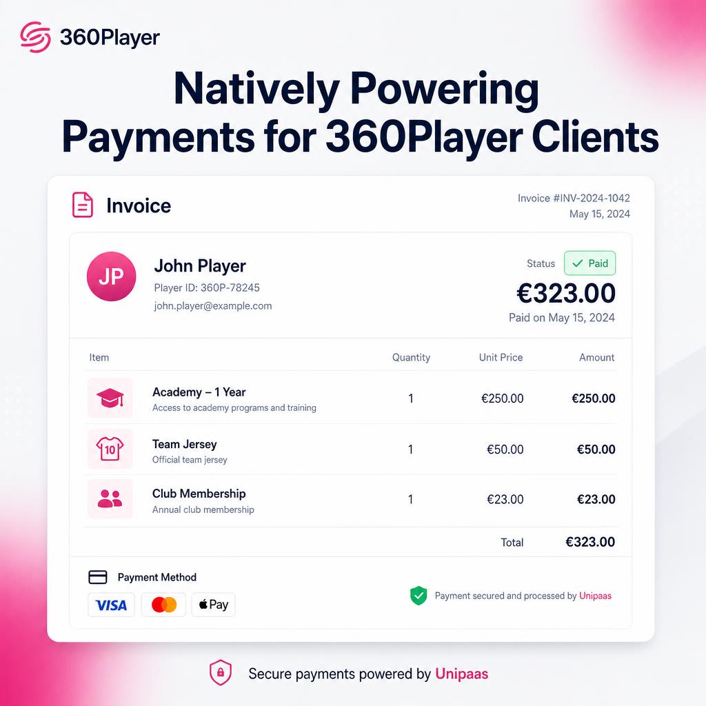 Natively powering payments for 360Player clients