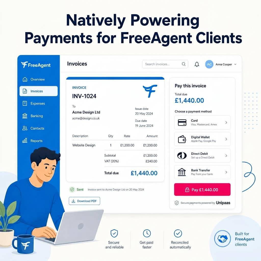 Natively powering payments for FreeAgent clients